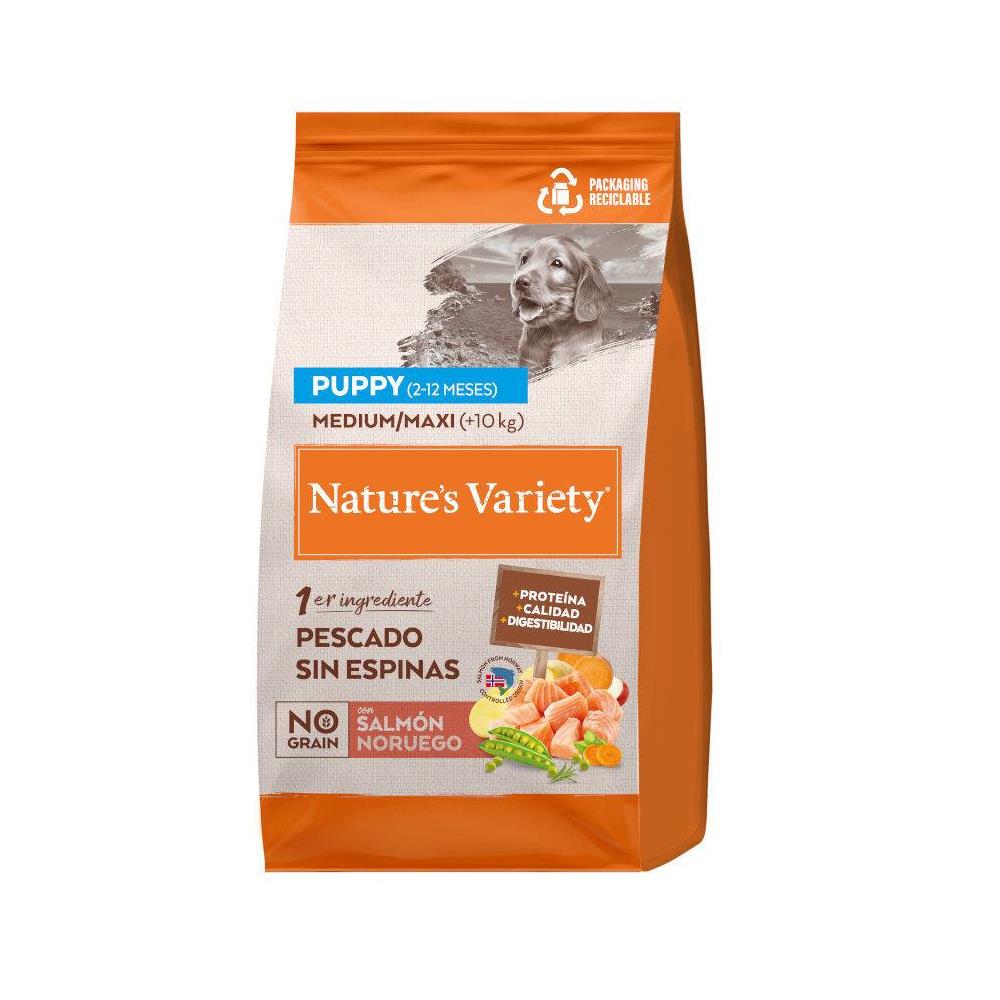 NATURE´S VARIETY DOG NO GRAIN PUPPY MD/MX SALMON 10KG