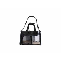 TRANSPORTIN TRANSPARENTE JFK NEGRO Y GRIS 49 X 29