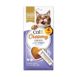 CATIT CREAMY POLLO Y PAVO 4 X 10G