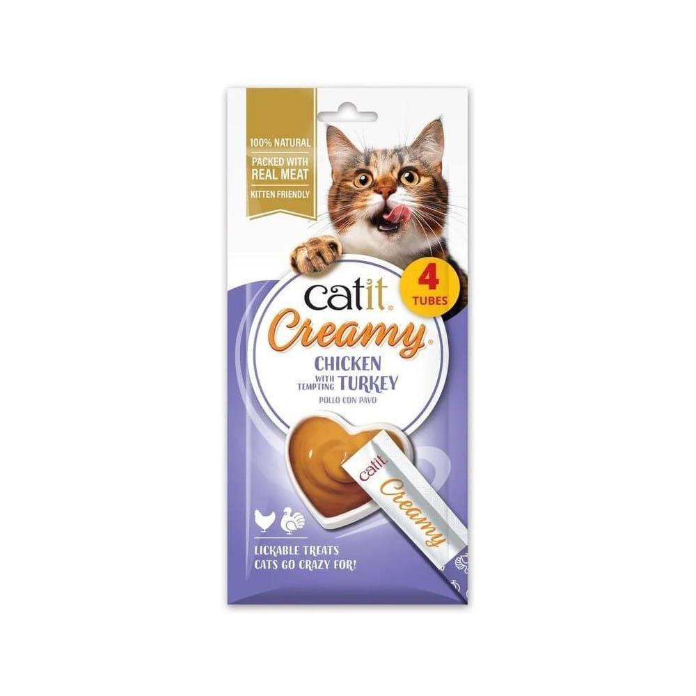 CATIT CREAMY POLLO Y PAVO 4 X 10G