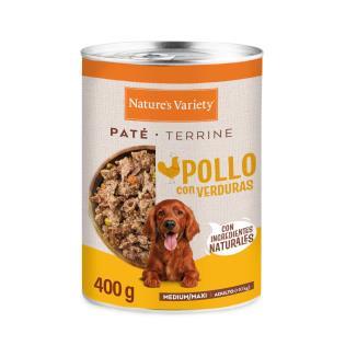 NATURE´S VARIETY DOG MED/MAXI  PATE POLLO CON VERDURAS 400GR