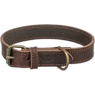 TRIXIE COLLAR CUERO RUSTIC L-XL MARRON