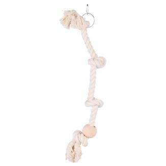 CUERDA DE ESCALADA CON BOLA DE MADERA Y NUDOS 60CM