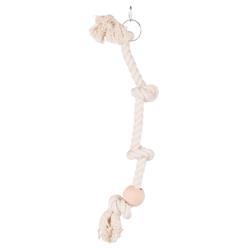 CUERDA DE ESCALADA CON BOLA DE MADERA Y NUDOS 60CM
