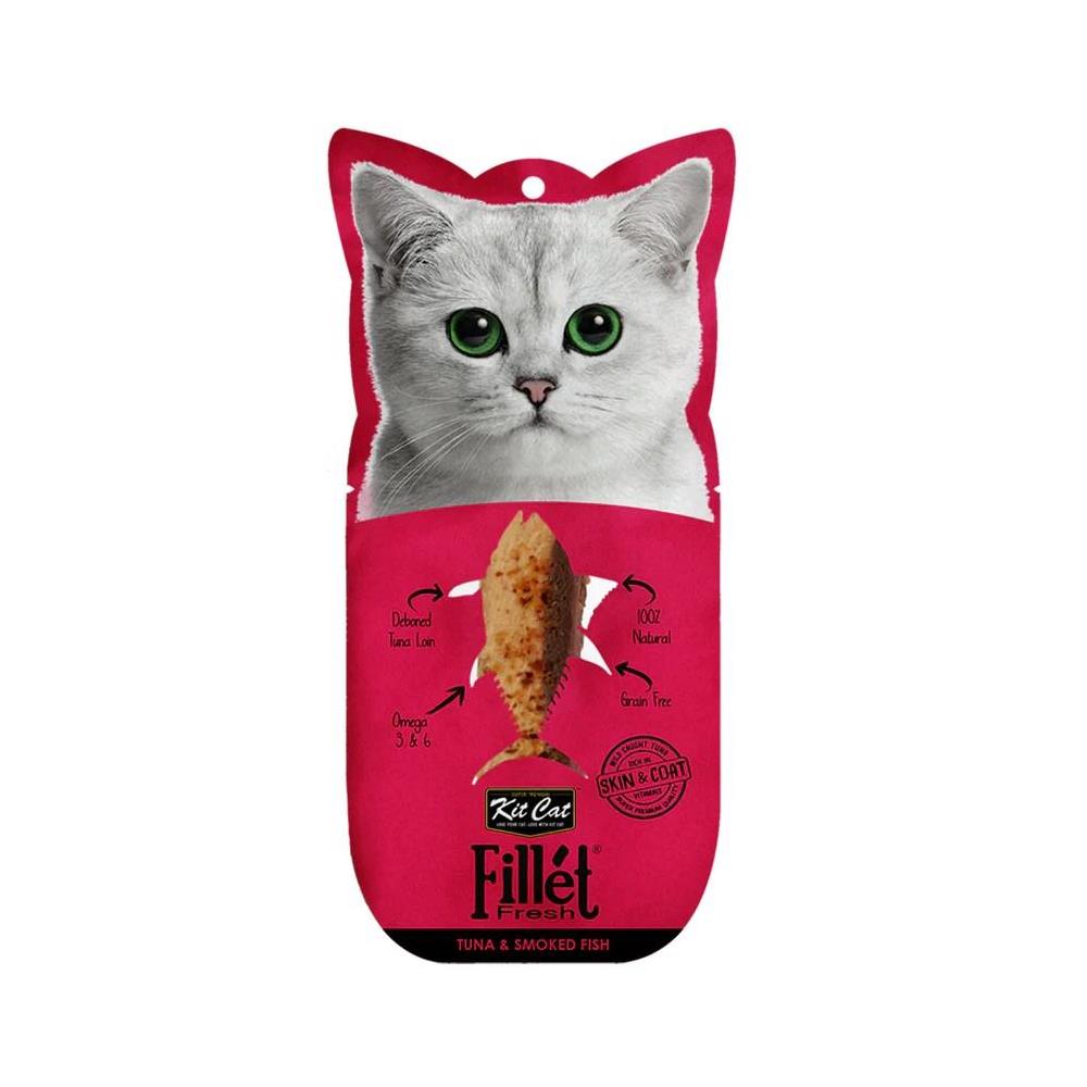 KIT CAT FILLET FRESH ATÚN Y PESCADO AHUMADO 30GR