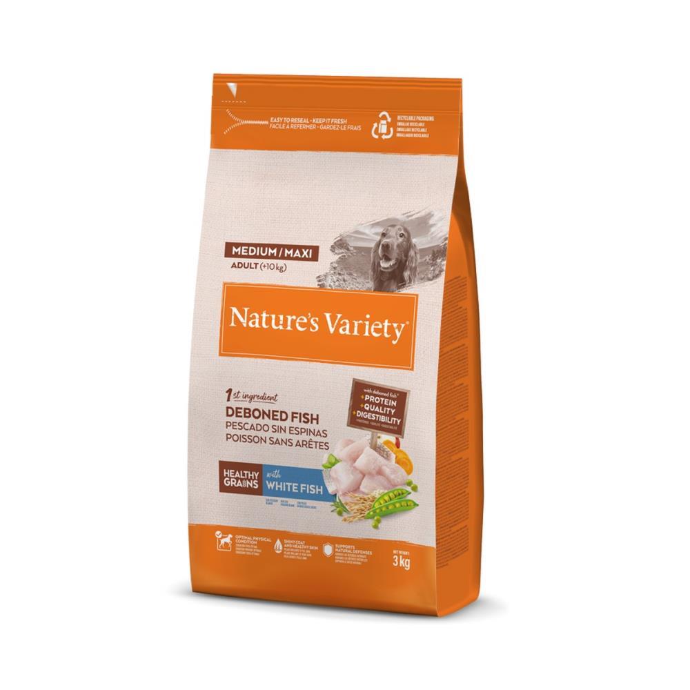 NATURE´S VARIETY DOG H/G ADULT MEDIUM/MAXI  WHITE FISH 10KG