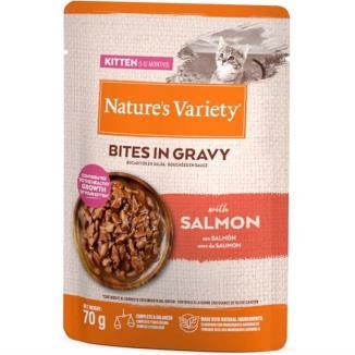 NATURE´S VARIETY BOCADITOS EN SALSA KITTEN  SALMON 70GR