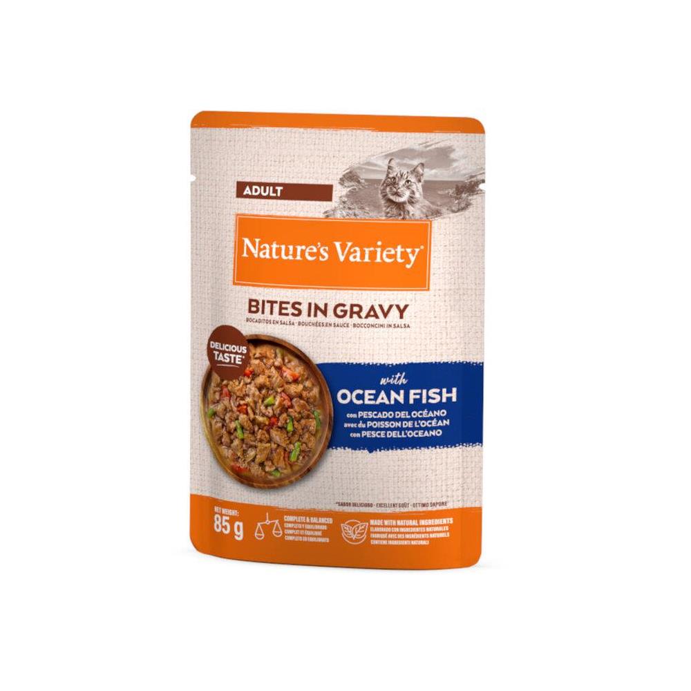 NATURE´S VARIETY BOCADITOS EN SALSA ADULT OCEAN FISH 85GR