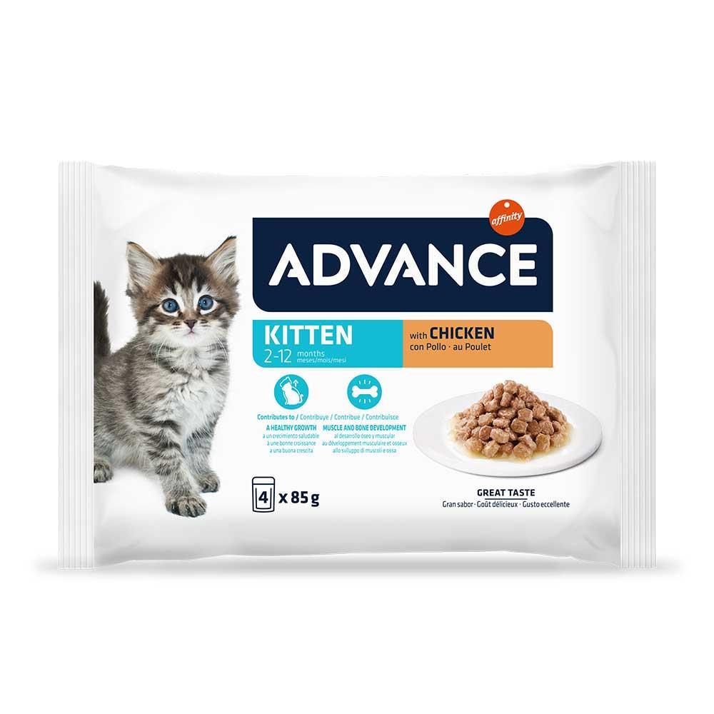 ADVANCE  CAT KITTEN CHICKEN  4 X 85GR
