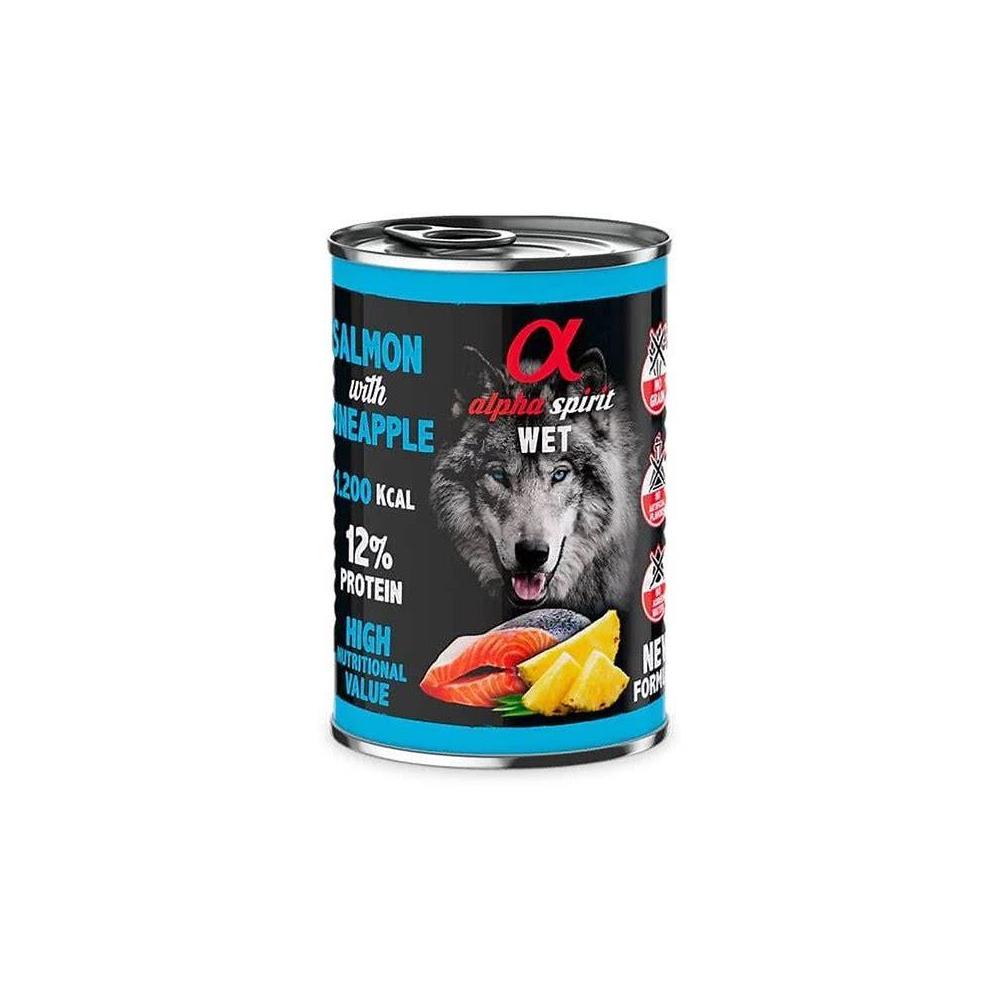 ALPHA SPIRIT CANINE SALMON CON PIÑA LATA 400GR