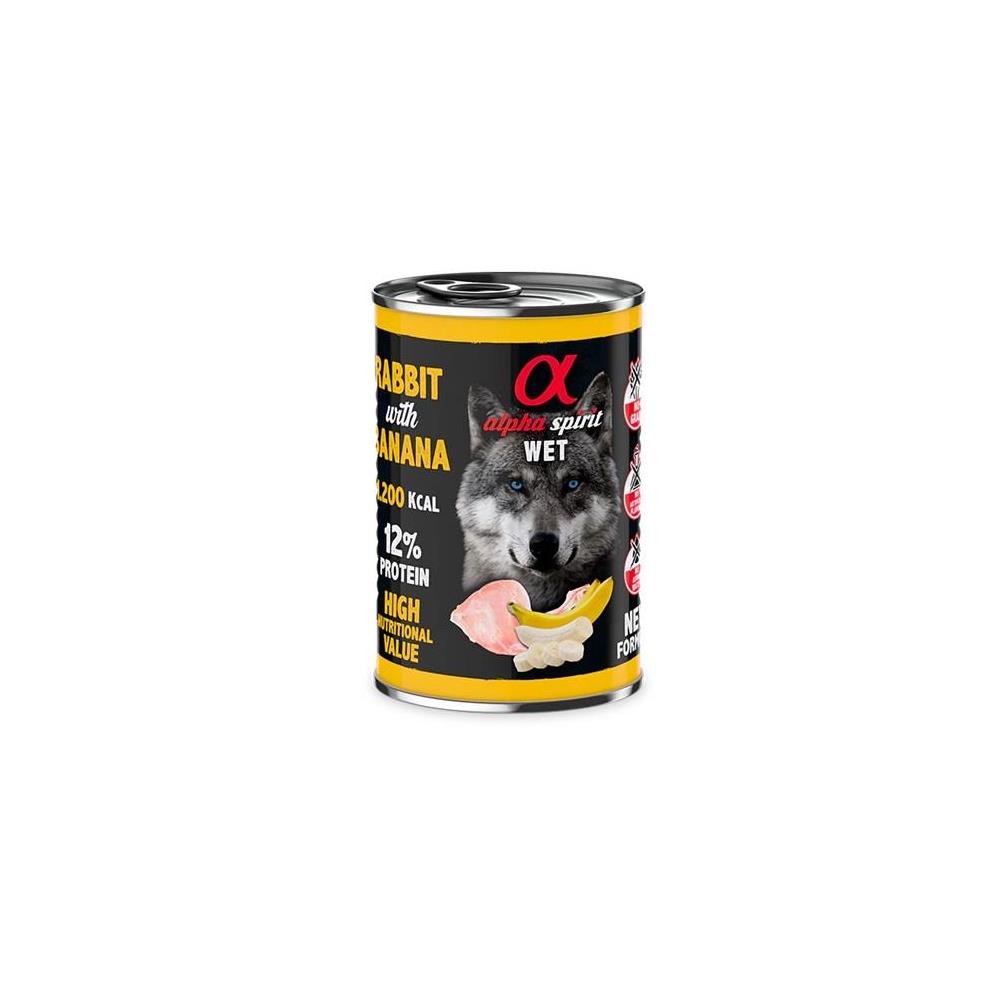 ALPHA SPIRIT CANINE CONEJO CON PLATANO LATA 400GR