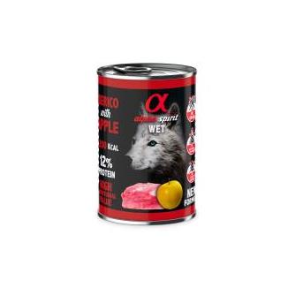 ALPHA SPIRIT CANINE CERDO C/MANZANA AMAR. LATA 6X400GR