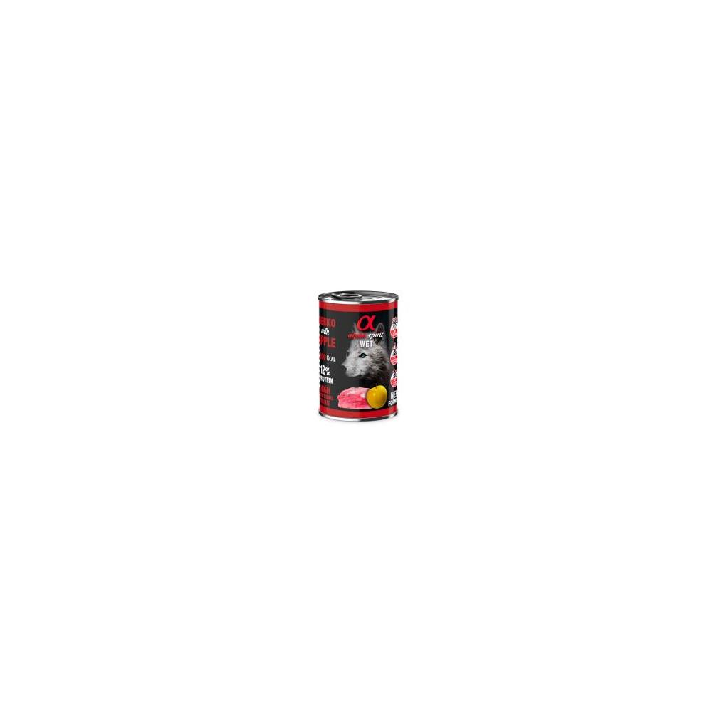ALPHA SPIRIT CANINE CERDO C/MANZANA AMAR. LATA 6X400GR