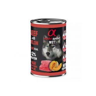 ALPHA SPIRIT CANINE TERNERA CON MELON LATA 400GR