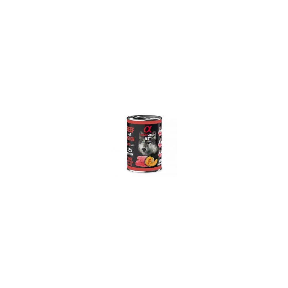 ALPHA SPIRIT CANINE TERNERA CON MELON LATA 400GR