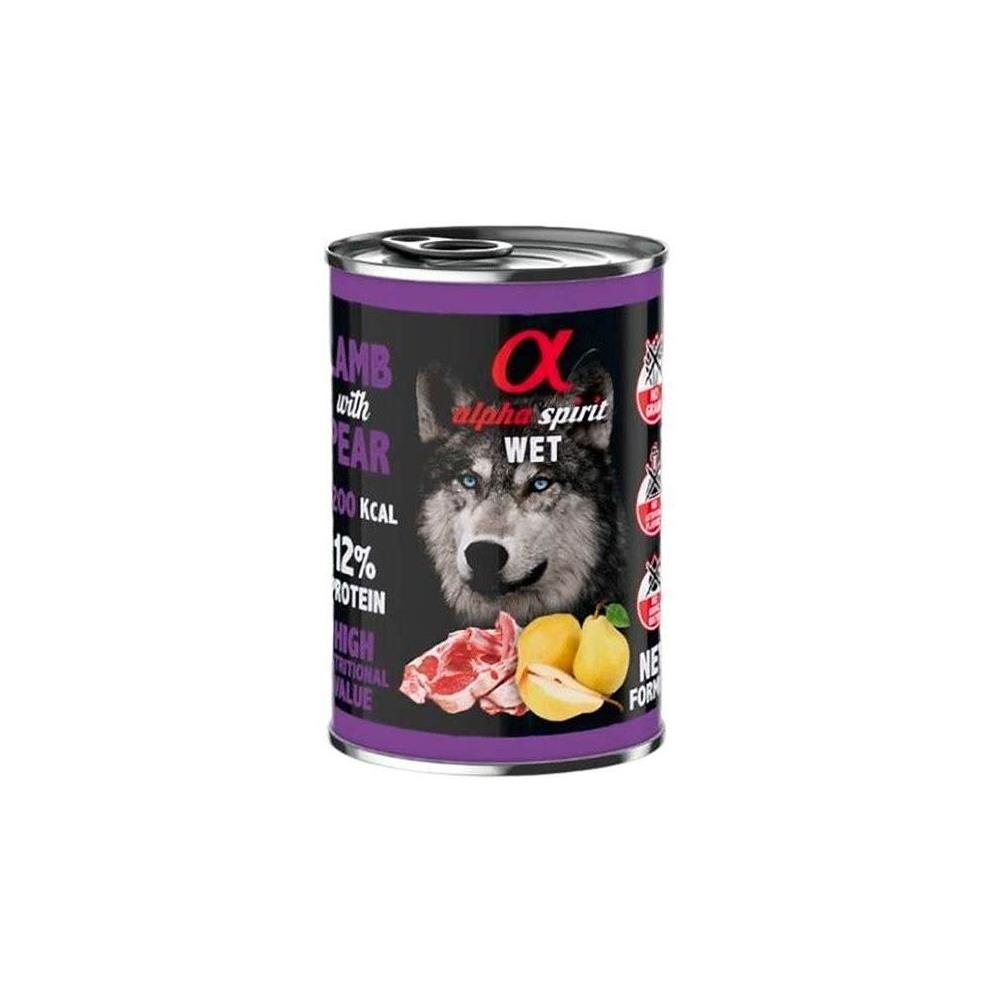 ALPHA SPIRIT CANINE CORDERO CON PERA LATA 400GR