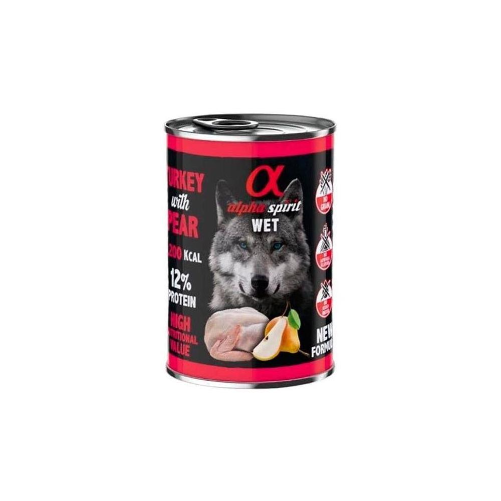 ALPHA SPIRIT CANINE PAVO CON PERA LATA 400GR