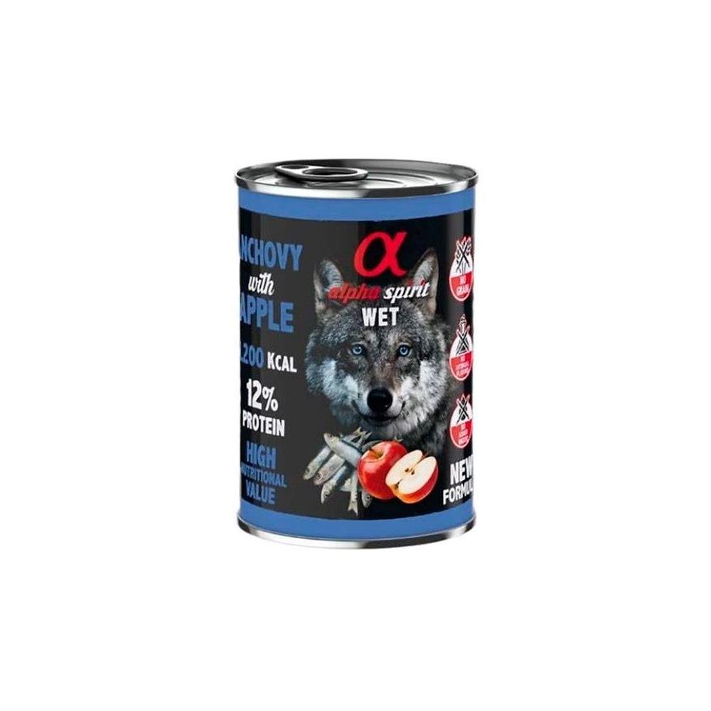 ALPHA SPIRIT CANINE ANCHOA  C/MANZANA ROJA LATA 400GR
