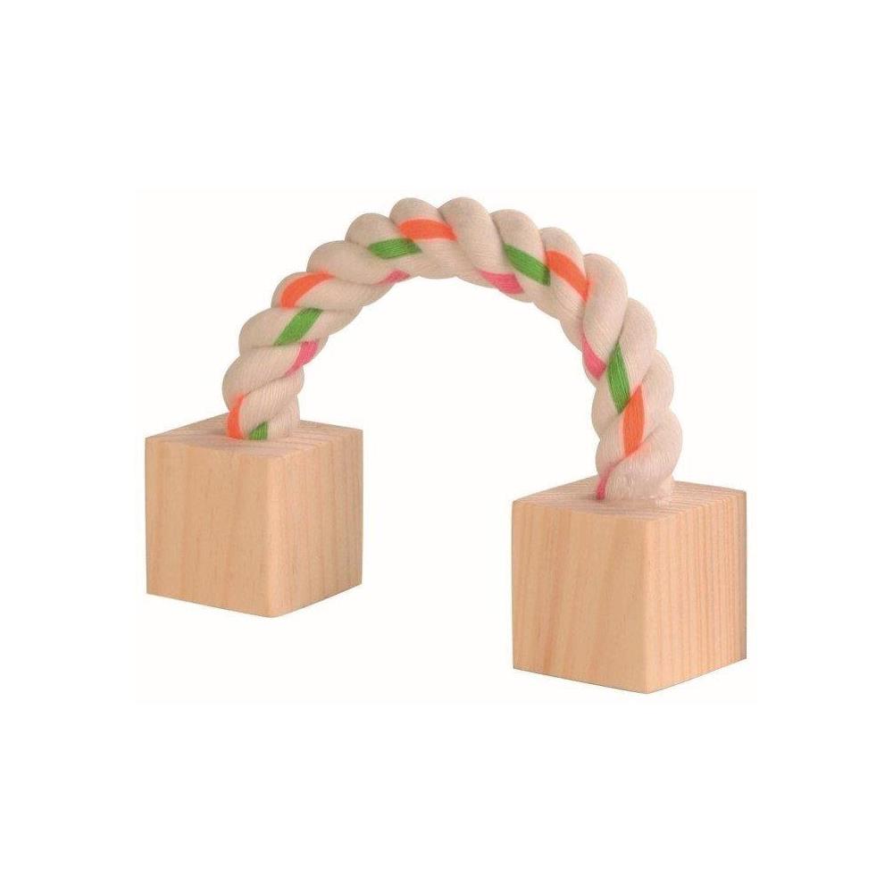 2 CUBOS DE MADERA CON CUERDA