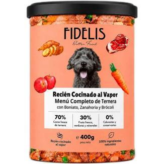 FIDELIS TERNERA CON BONIATO,MANZANA Y BROCOLI 400GRS