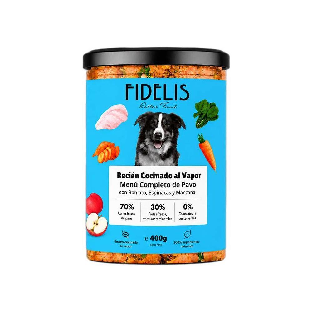 FIDELIS PAVO CON BONIATO,ESPINACAS Y MANZANA 400GRS