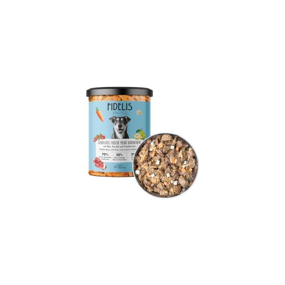 FIDELIS CONEJO CON ARROZ,ZANAHORIA Y ARANDANOS 400GRS